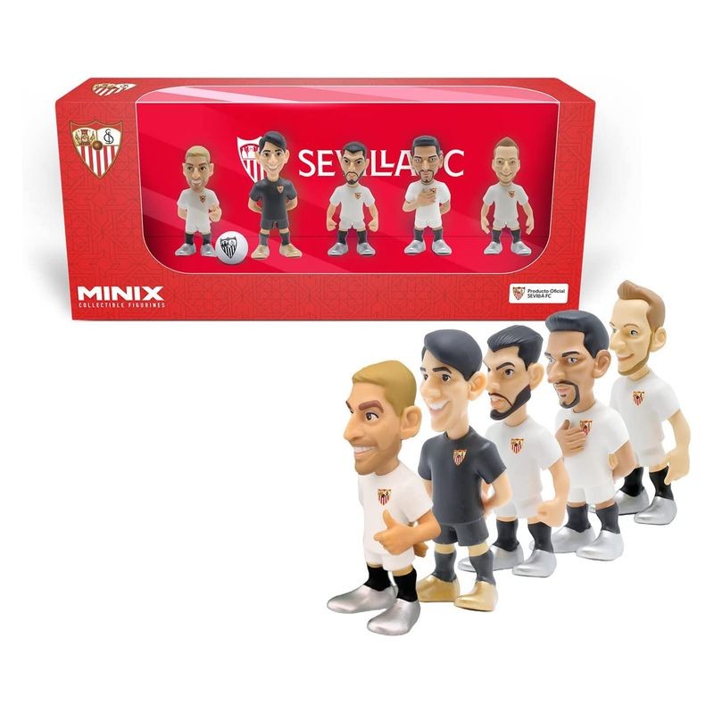 Pack MINIX figuras 7cm Sevilla Navas, Bono, Rakitic, Papu y Rafa Mir