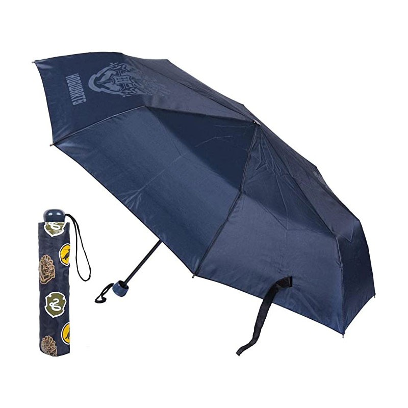 Paraguas manual plegable con logo de Hogwarts Harry Potter de 53 cm