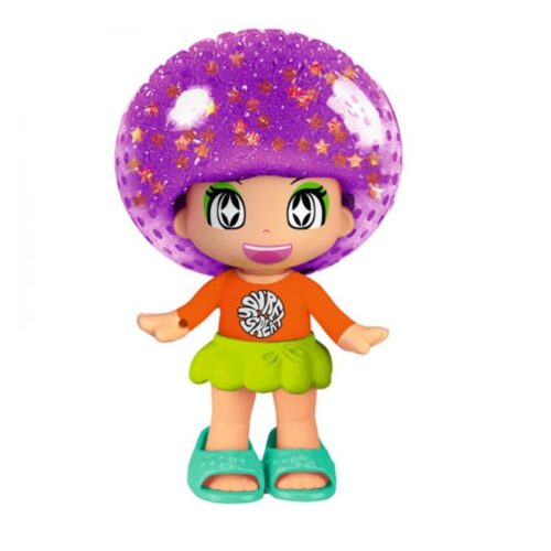 Pinypon Pelazo Estilazo Figura con pelo afro morado de líquido squeezy