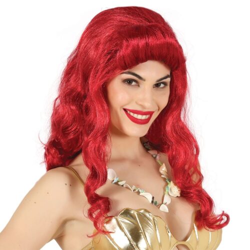 Peluca princesa mares roja carnavales adulto de la marca Guirca 4514