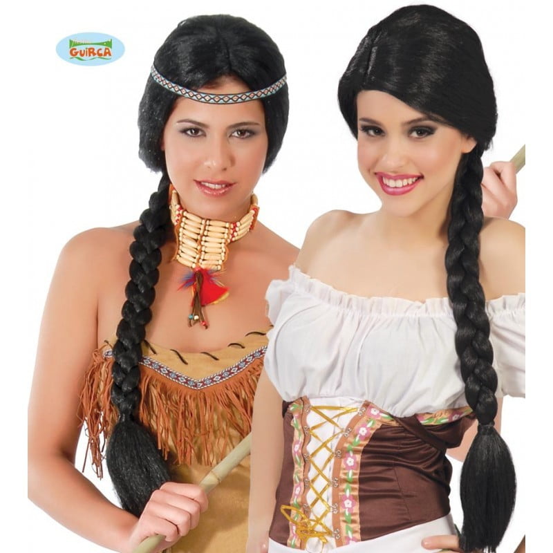 Peluca Trenza Negra - Guirca 4225
