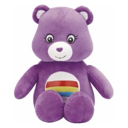 Peluche osito amoroso en color lila con bolsillo multicolor 22-253