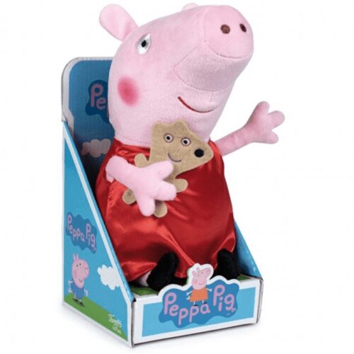 Peluche suave de Peppa Pig con osito bajo el brazo con tamaño de 27 cm