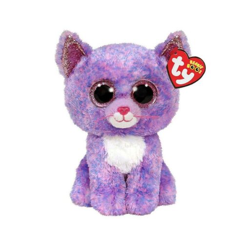 Peluche de Cassidy gato morado y blanco con 15 cm de TY Beanie Boos