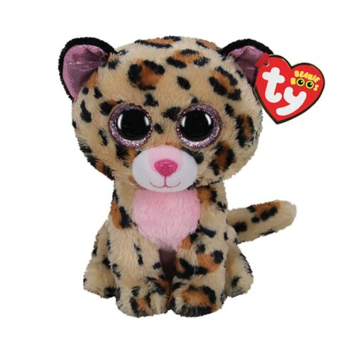 Peluche de Livvie leopardo con 15cm de TY Beanie Boos con ojos grandes