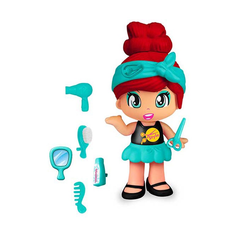 Pinypon Profesiones Figura de peluquera con accesorios para el pelo