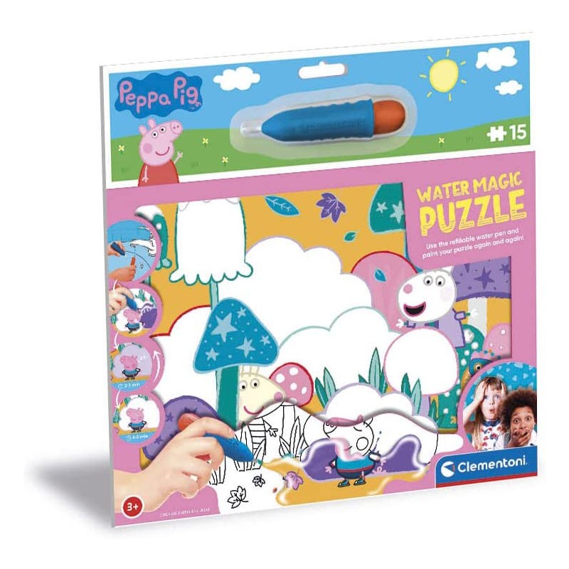 Puzzle infantil 15 piezas de Peppa Pig para pintar con agua 22246