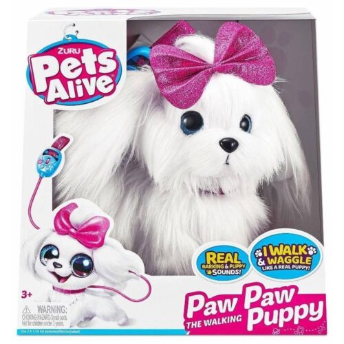Pets Alive Paw Paw Pupi mascota peluche con sonidos y correa de paseo