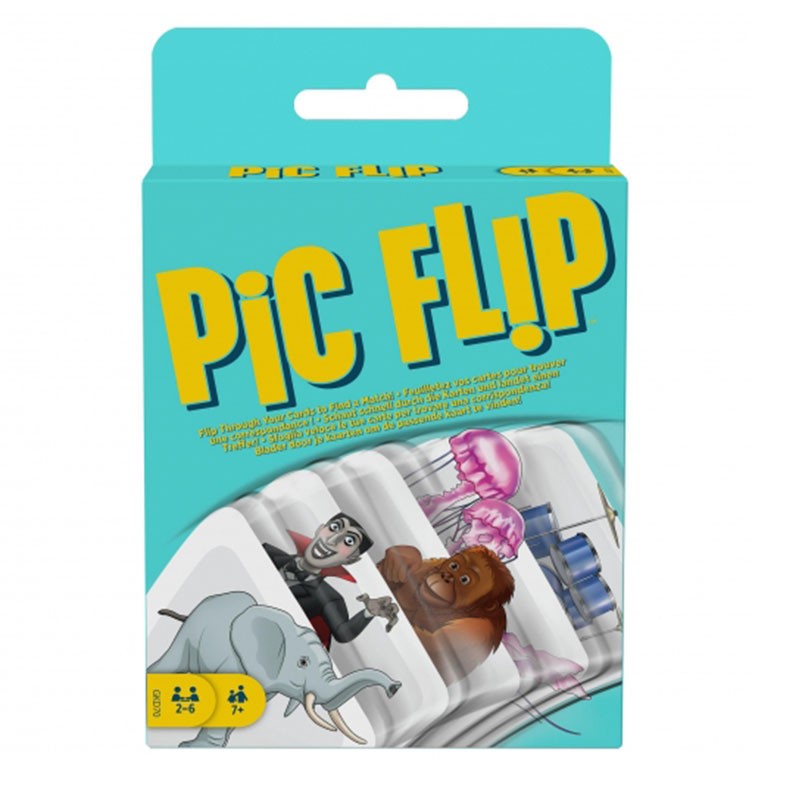 Pic Flip Juego de Cartas para Niños con Imágenes Multicolor de Mattel