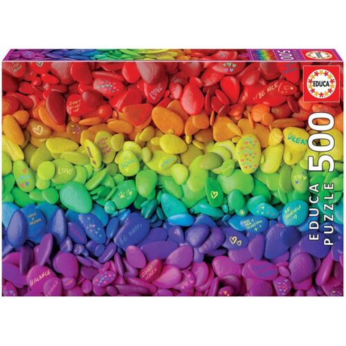 Puzzle 500 piezas de piedras de colores pintadas a mano Educa 19248