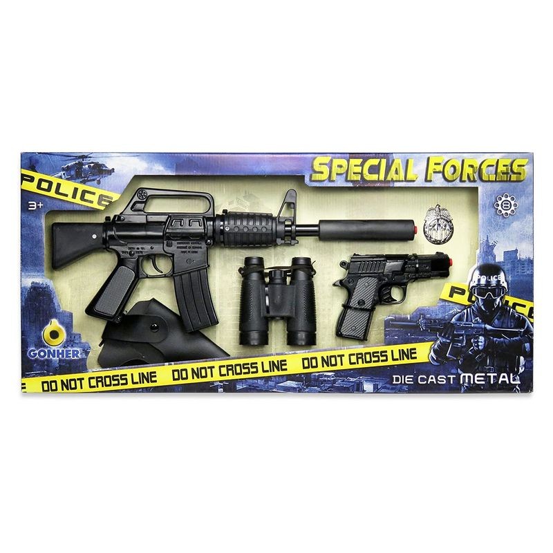 Set fusil de asalto y pistola metalica de 8 tiros de Gohner 446/6