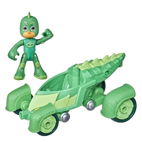 Pj Masks Gekko con Vehículo Móvil Verde de Hasbro