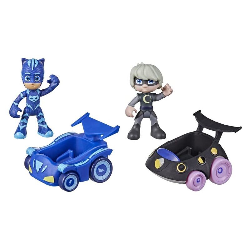 Pj Masks pack de figuras Catboy vs Luna Girl con dos mini vehículos