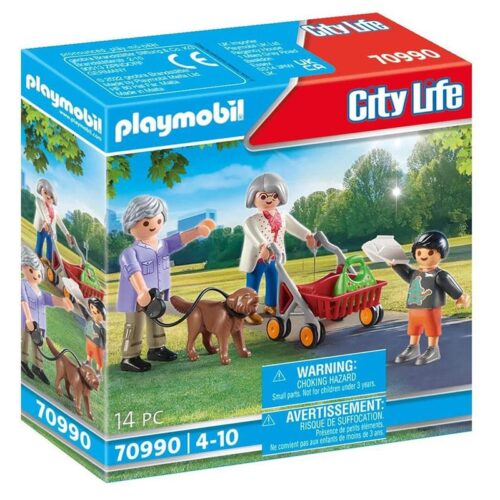 Playmobil Pack Figuras Abuelos y Nieto con Accesorios City Life 70990