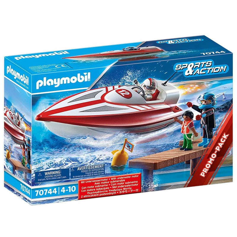 Playmobil speedboat racer con motor sumergible la linea sports action