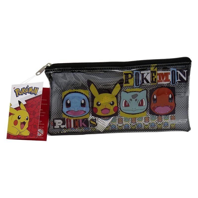 Portatodo con Pokémon de la primera generación y material escolar