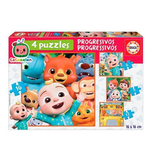 Puzzle Infantil Progresivo 4 en 1 Cocomelon con Bebe JJ de Educa