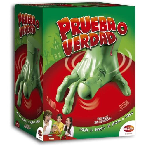 Juego de mesa Prueba o Verdad con mano y tarjetas para toda la familia