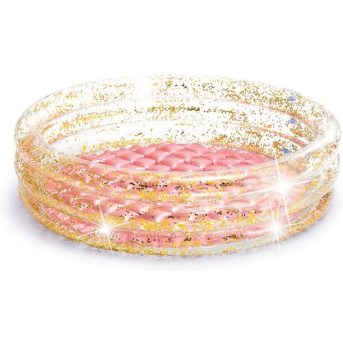 Piscina con purpurina y suelo hinchable color rosa de Intex 57103
