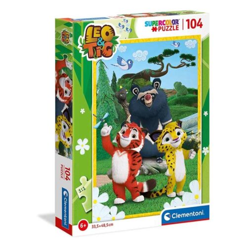 Puzzle Infantil Leo y Tig 104 Piezas Supercolor 48 x 33 cm Clementoni
