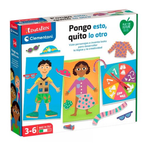 Juego educativo Pongo esto y quito lo otro con prendas para vestir