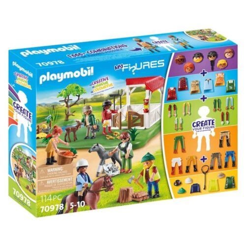 Playmobil My Figures 70978 Rancho de caballos con 6 figuras creativas