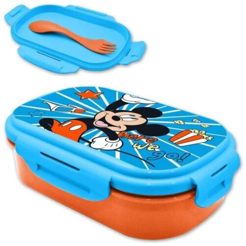 Sanswichera de Mickey con gafas 3D y palomitas color celeste y naranja