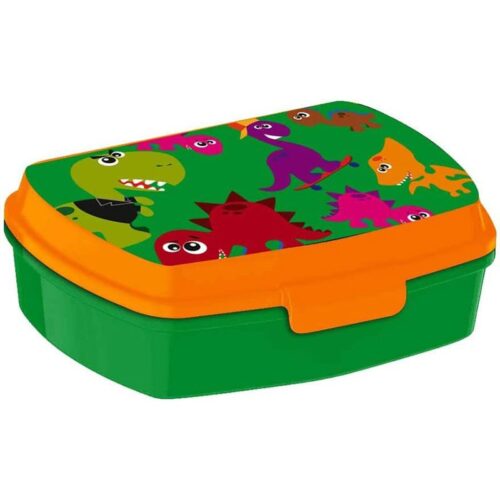 Sandwichera con imagen de dinosaurios multicolor de PVC y cierre
