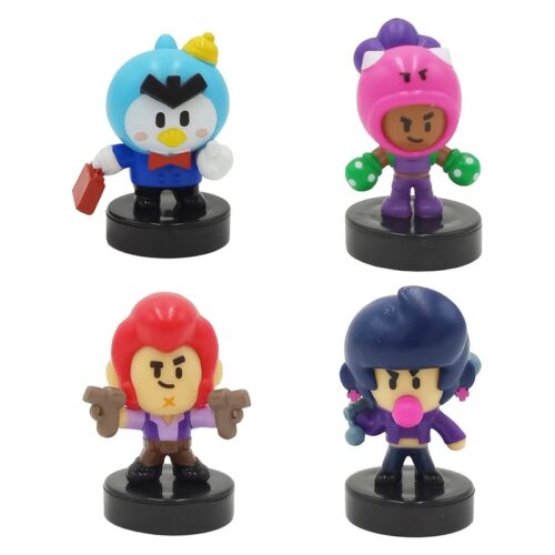 Set de 4 figuras Brawl Stars Pack de combate con peana 5cm