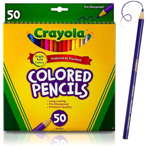 Set con 50 lápices de madera de colores llamativos de Crayola 684050