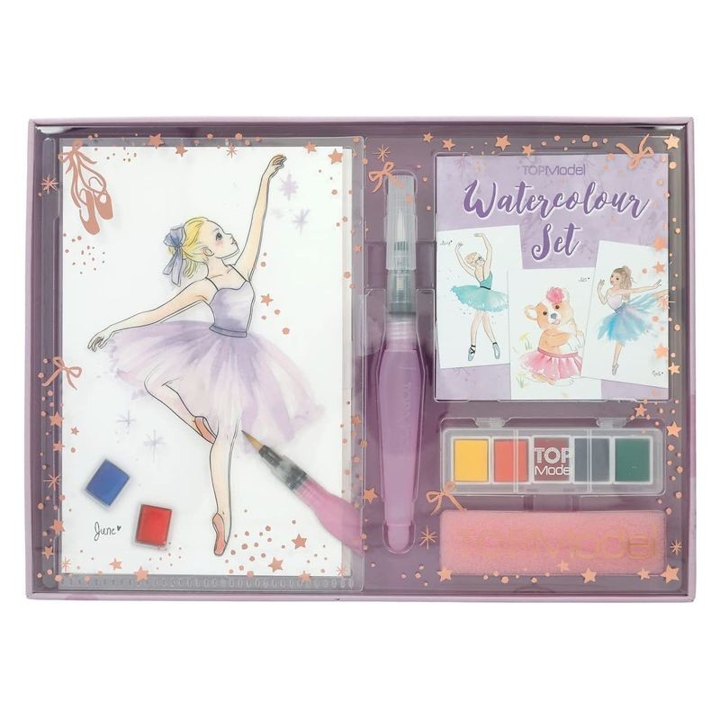 Set para pintar con acuarelas de Top Model Ballet con pincel 12248