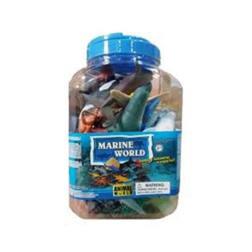 Set de 40 piezas en un cubo de figuras de animales marinos de juguete