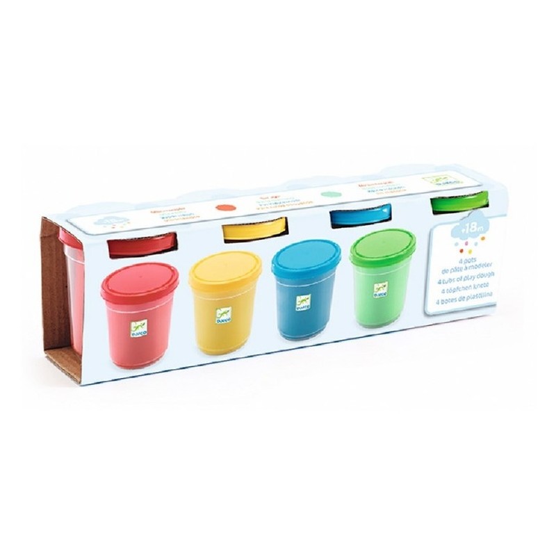 Set de cuatro botes de plastilina Valuvic de 130g por bote