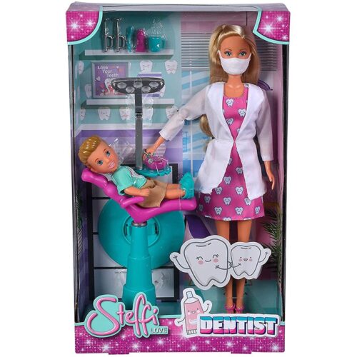 Set Dentista de muñeca Steffi Love con sillón dental y paciente Tommy