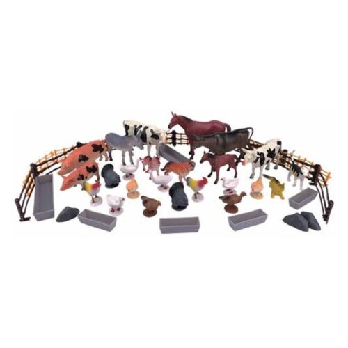 Set de figuras de animales de granja con más de 20 piezas incluidas