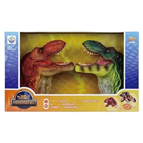 Set de marionetas de dinosaurios con sonidos color rojo y verde