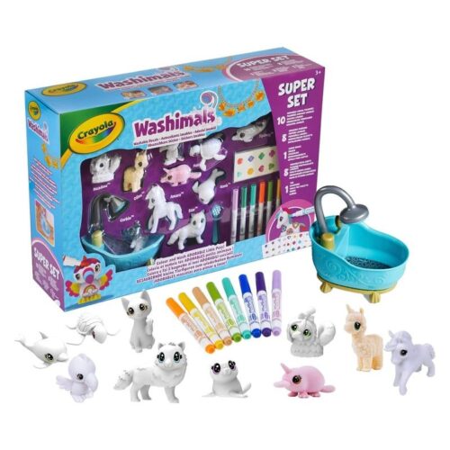 Set Washimals con bañera y diez mascotas para colorear multicolor