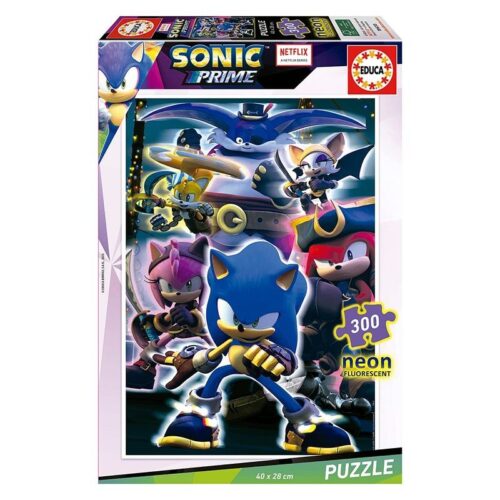 Puzzle Sonic Prime Neon de 300 piezas que brilla en la oscuridad