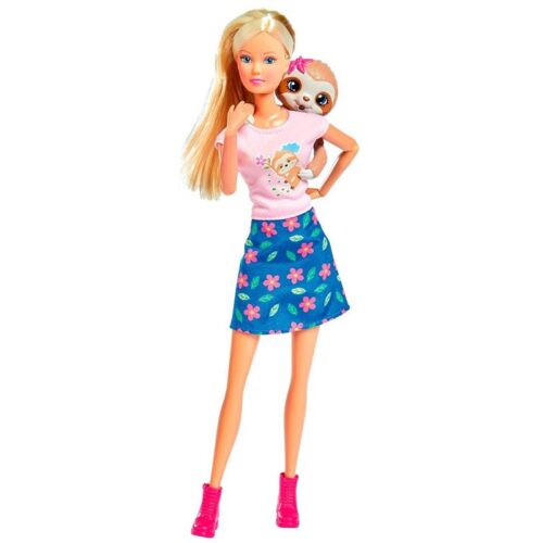 Steffi Love Muñeca articulable de 29 cm con bebé perezoso y biberón
