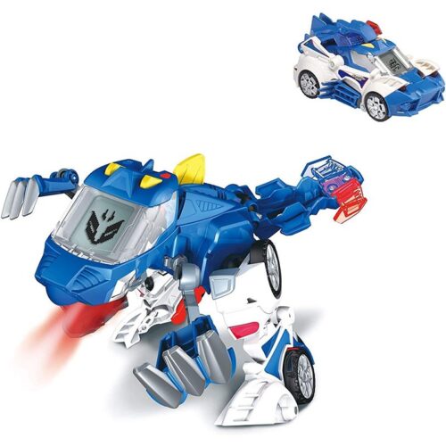 Switch & Go Dinos Terizinosaurio coche patrulla de policía azul