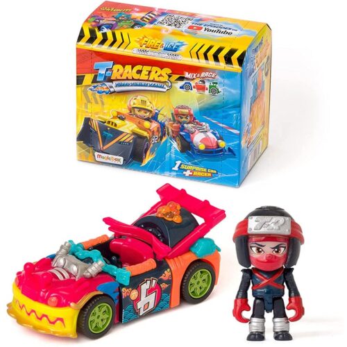 Caja T Racers Serie 3 Fuego y Hielo con piloto y vehículo sorpresa