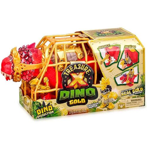 Disección T Rex rojo de Treasure X Dino con cazador exclusivo y extras
