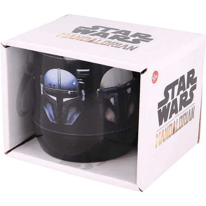 Taza de cerámica The Mandalorian con cascos de soldados mandalorianos