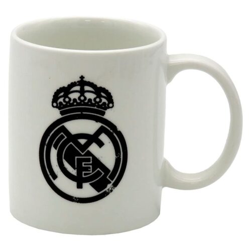 Taza de cerámica con escudo negro del Real Madrid con 300 ml MG-47C-RM