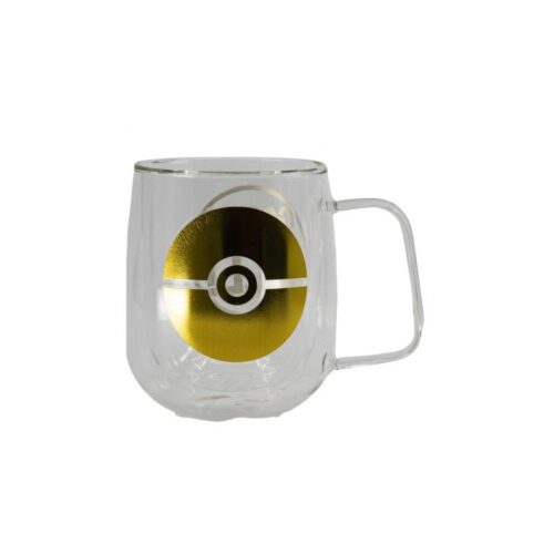 Taza de cristal con doble pared de Pokémon con diseño de pokeball