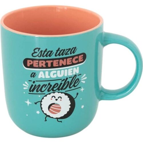 Taza Mr Wonderful verde agua Esta taza pertence a alguien increible