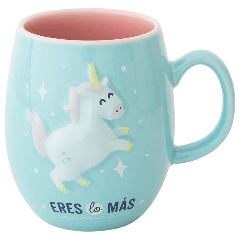 Taza turquesa Mr Wonderful de unicornio relieve Eres lo más WOA10909ES