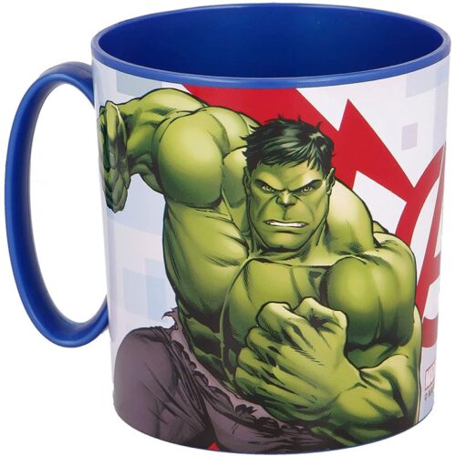 Taza de PVC de los Vengadores con Hulk y Thor para microondas de 350ml