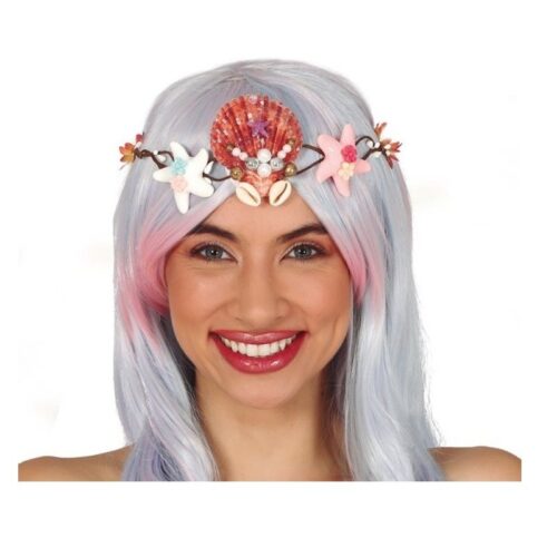 Tiara de conchas de juguete hecha en porcelana y plástico por Guirca