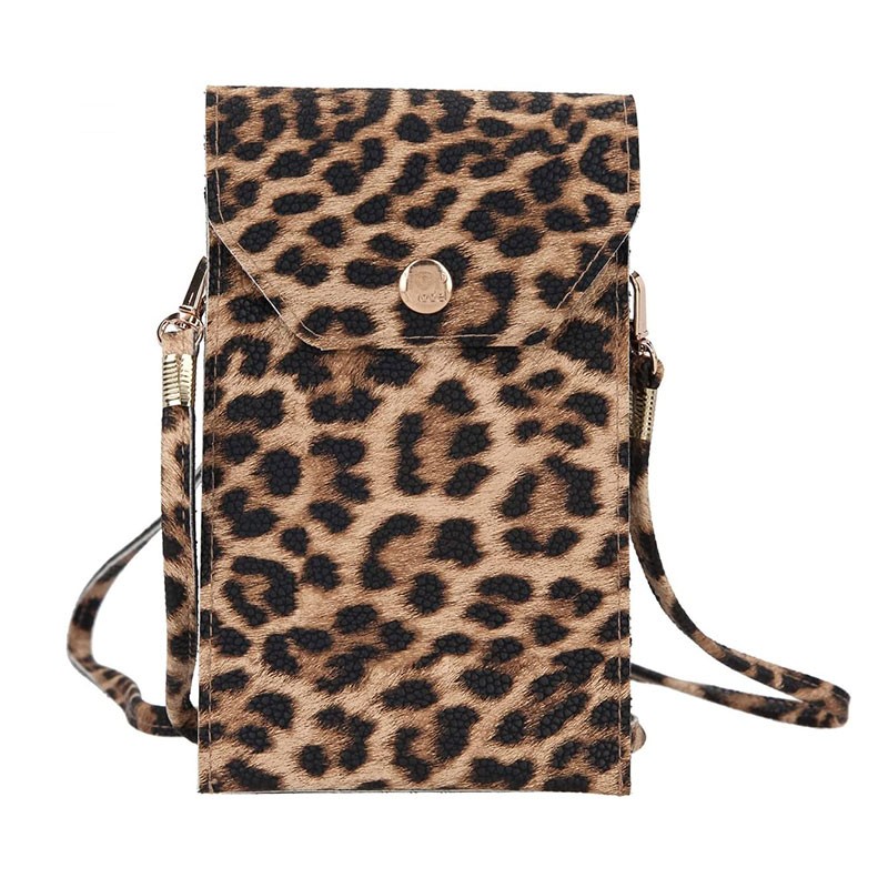 Funda para móvil estampado de leopardo y 2 compartimentos de Top Model